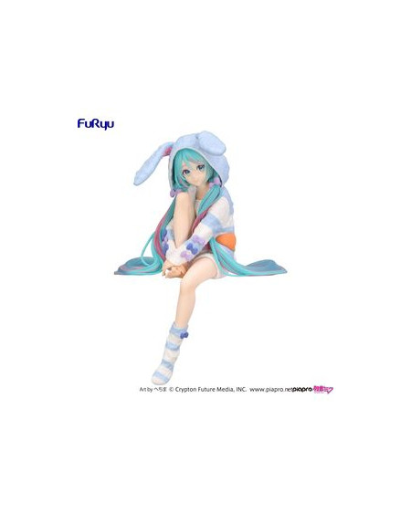 HATSUNE MIKU RABBIT EAR HOOD PAJAMA BLUE COLOR VERSION FIGURA 14 CM