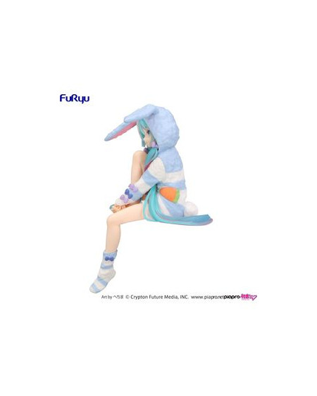 HATSUNE MIKU RABBIT EAR HOOD PAJAMA BLUE COLOR VERSION FIGURA 14 CM