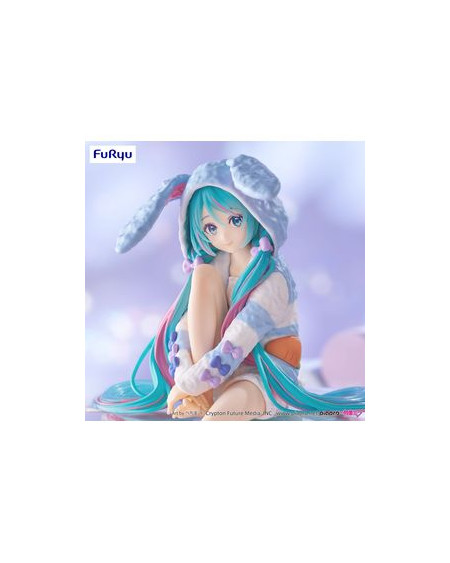 HATSUNE MIKU RABBIT EAR HOOD PAJAMA BLUE COLOR VERSION FIGURA 14 CM