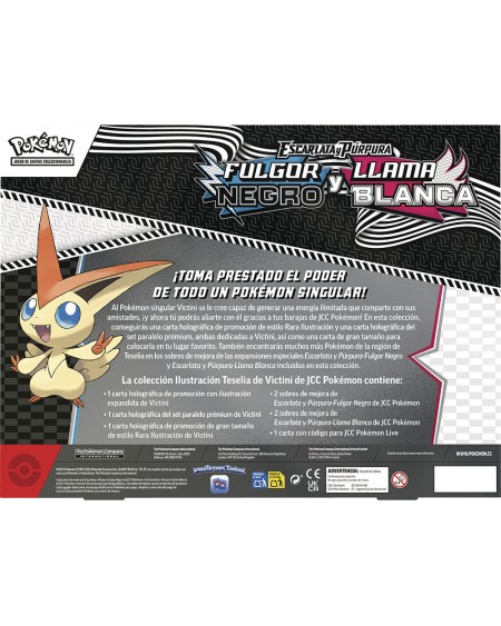 Blister Juego de Cartas Pokémon Colección Ilustración Victini Fulgor Negro y Llama Blanca Español