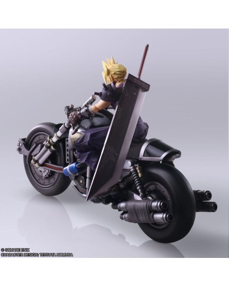 Final Fantasy VII Bring Arts Figura y vehículo Cloud Strife & Hardy-Daytona 15 cm