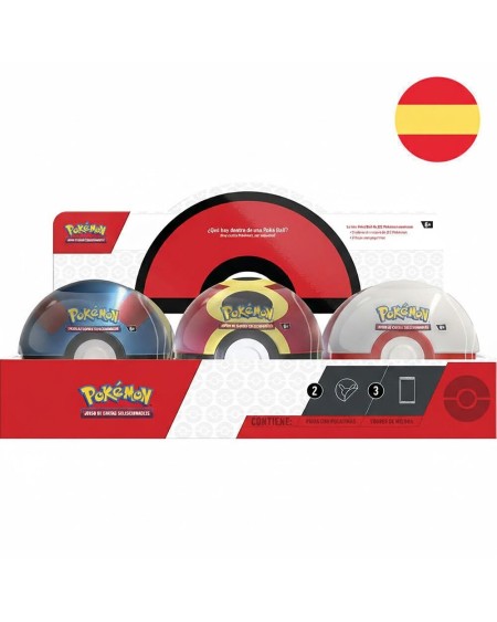Lata Pokeball juego cartas coleccionables Pokemon Español